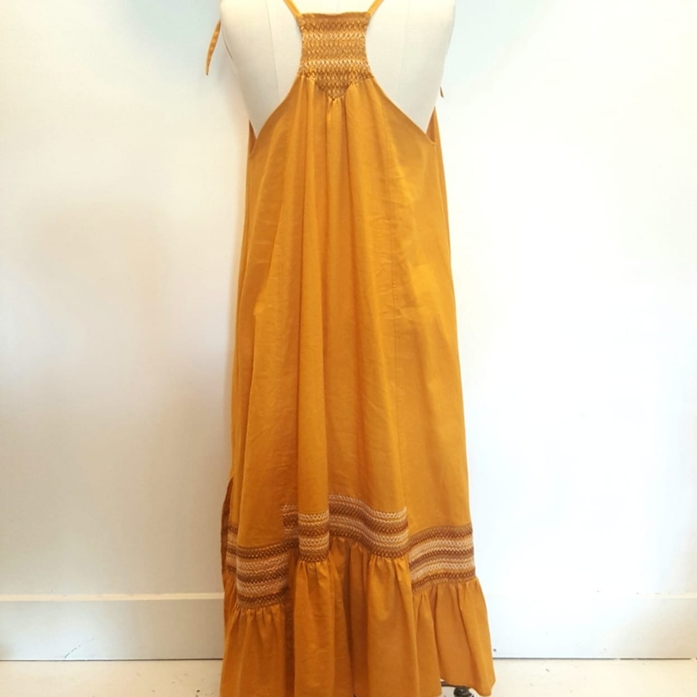 Free People Mustard Linen Cotton Dress Last Spring - Picture 2 of 6